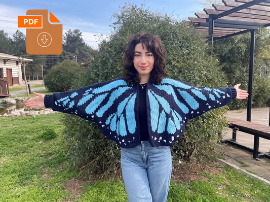 Monarch Butterfly Cardigan Crochet Pattern (PDF)
