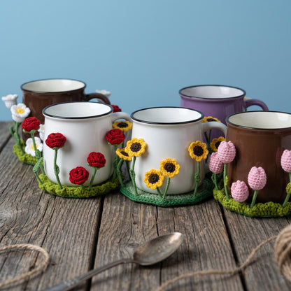 5-in-1 Pop-Up Flower Crochet Coaster Pattern (PDF)