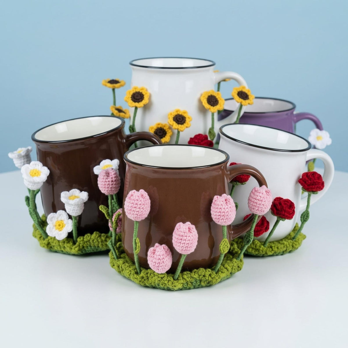 5-in-1 Pop-Up Flower Crochet Coaster Pattern (PDF)