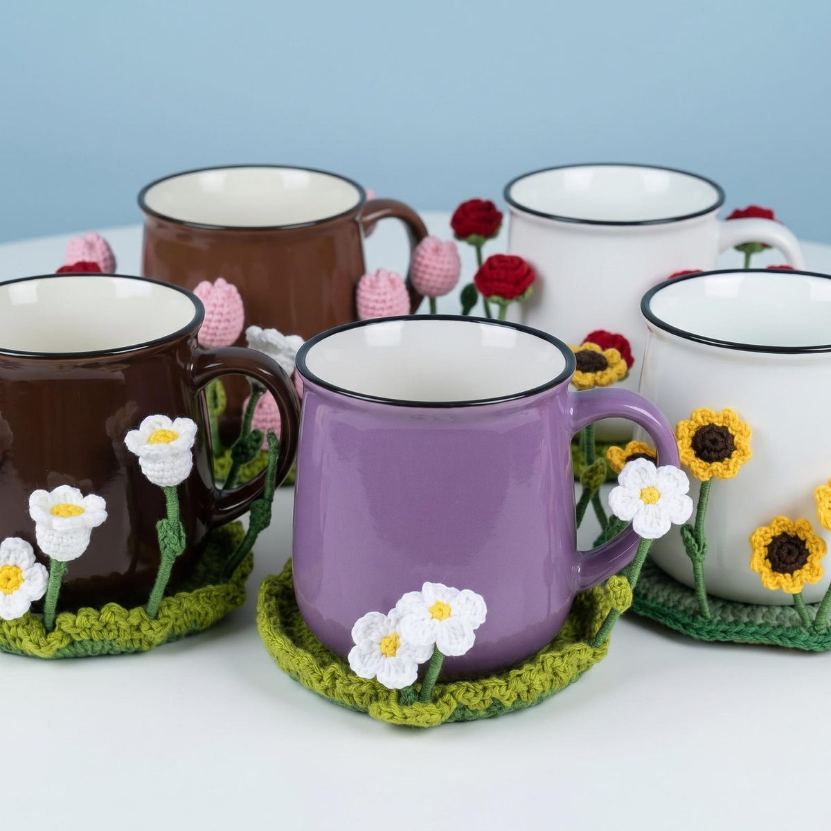 5-in-1 Pop-Up Flower Crochet Coaster Pattern (PDF)