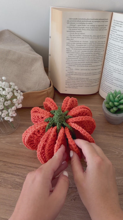 Pumpkin Coaster Set Crochet Pattern - 8 Coasters Become One 3D Pumpkin